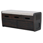Panca Contenitore con 2 Cassetti – Espresso / Legno Naturale / Bianco / Blu Scuro, 2 Posti