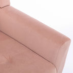 Poltrona d'accento trapuntata in velluto rosa con gambe in legno, 1 posto