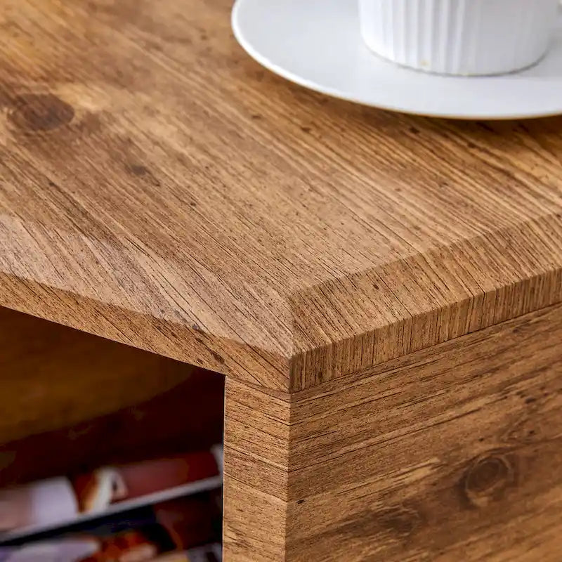 Set di 2 tavolini esagonali da caffè in legno, bianco e nero