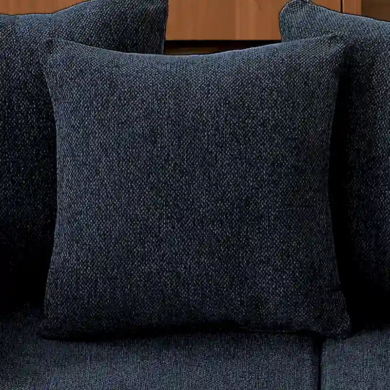 Divano sezionale modulare a L in ciniglia blu, 2 posti, 2 pezzi