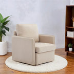 Poltrona girevole a 360° con contenitore nascosto, Posto singolo, Grigio/Beige+Marrone