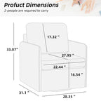Poltrona girevole a 360° con contenitore nascosto, Posto singolo, Grigio/Beige+Marrone