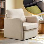 Poltrona girevole a 360° con contenitore nascosto, Posto singolo, Grigio/Beige+Marrone