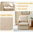 Poltrona girevole a 360° con contenitore nascosto, Posto singolo, Grigio/Beige+Marrone