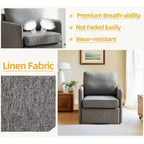 Poltrona girevole a 360° con contenitore nascosto, Posto singolo, Grigio/Beige+Marrone