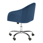 Sedia da Ufficio Girevole Regolabile Trapuntata – Blu Navy e Cromo, 1 Persona
