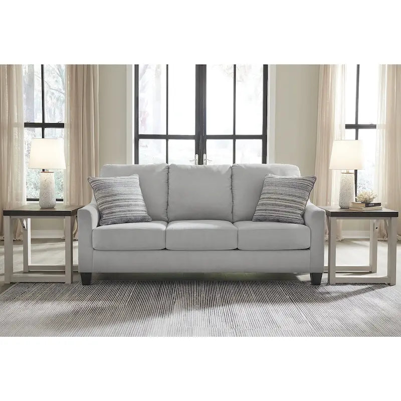 Divano Letto Grigio Queen, Velluto Scamosciato, Posti Letto 2 - 80L x 39P x 40A