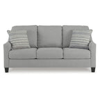 Divano Letto Grigio Queen, Velluto Scamosciato, Posti Letto 2 - 80L x 39P x 40A