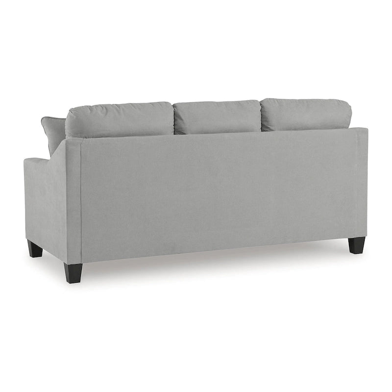 Divano Letto Grigio Queen, Velluto Scamosciato, Posti Letto 2 - 80L x 39P x 40A