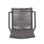Sedia da pranzo in corda intrecciata grigio scuro/tortora, set da 2, struttura in alluminio