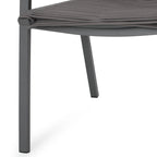 Sedia da pranzo in corda intrecciata grigio scuro/tortora, set da 2, struttura in alluminio