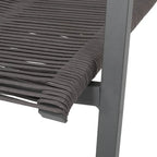 Sedia da pranzo in corda intrecciata grigio scuro/tortora, set da 2, struttura in alluminio