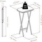 Tavolini pieghevoli da snack in noce con supporto, set da 4