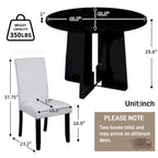 Set da tavolo da pranzo rotondo grigio e nero/beige e nero, 5 pezzi, 4 posti