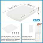 Cassetto Sotto Scrivania, Set da 4 – Bianco / Rosa / Giallo / Grigio