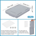 Cassetto Sotto Scrivania, Set da 4 – Bianco / Rosa / Giallo / Grigio