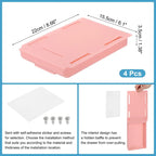 Cassetto Sotto Scrivania, Set da 4 – Bianco / Rosa / Giallo / Grigio