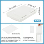 Cassetto Sotto Scrivania, Set da 4 – Bianco / Rosa / Giallo / Grigio
