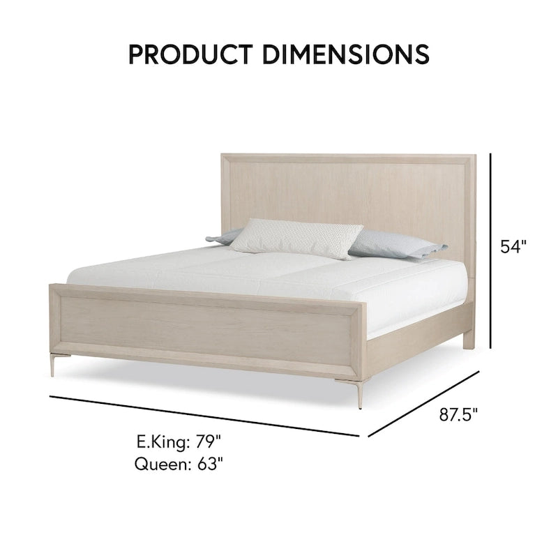 Letto a pannelli moderno, Rovere naturale/Espresso, Queen/King, 2 posti letto