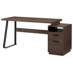 Scrivania monoposto marrone con 2 cassetti