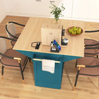 Carrello da cucina con isola a ribalta Bianco/Verde/Nero, 4 posti