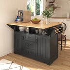 Carrello da cucina con isola a ribalta Bianco/Verde/Nero, 4 posti
