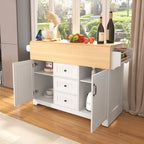 Carrello da cucina con isola a ribalta Bianco/Verde/Nero, 4 posti