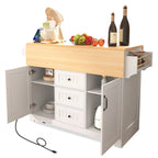 Carrello da cucina con isola a ribalta Bianco/Verde/Nero, 4 posti