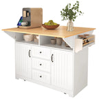 Carrello da cucina con isola a ribalta Bianco/Verde/Nero, 4 posti