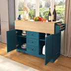 Carrello da cucina con isola a ribalta Bianco/Verde/Nero, 4 posti
