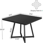 Tavolo da pranzo quadrato Rustico Marrone / Nero / Bianco e Oro, Posti 1–6