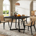 Tavolo da pranzo quadrato Rustico Marrone / Nero / Bianco e Oro, Posti 1–6