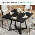 Tavolo da pranzo quadrato Rustico Marrone / Nero / Bianco e Oro, Posti 1–6
