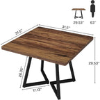 Tavolo da pranzo quadrato Rustico Marrone / Nero / Bianco e Oro, Posti 1–6