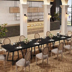 Tavolo da pranzo quadrato Rustico Marrone / Nero / Bianco e Oro, Posti 1–6