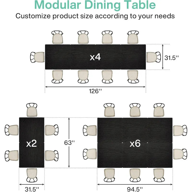 Tavolo da pranzo quadrato Rustico Marrone / Nero / Bianco e Oro, Posti 1–6