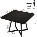 Tavolo da pranzo quadrato Rustico Marrone / Nero / Bianco e Oro, Posti 1–6