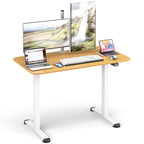 Scrivania elettrica regolabile in altezza Sit-Stand, marrone/nero/naturale, monoposto