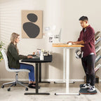 Scrivania elettrica regolabile in altezza Sit-Stand, marrone/nero/naturale, monoposto