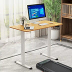 Scrivania elettrica regolabile in altezza Sit-Stand, marrone/nero/naturale, monoposto