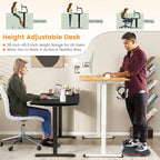 Scrivania elettrica regolabile in altezza Sit-Stand, marrone/nero/naturale, monoposto