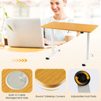 Scrivania elettrica regolabile in altezza Sit-Stand, marrone/nero/naturale, monoposto