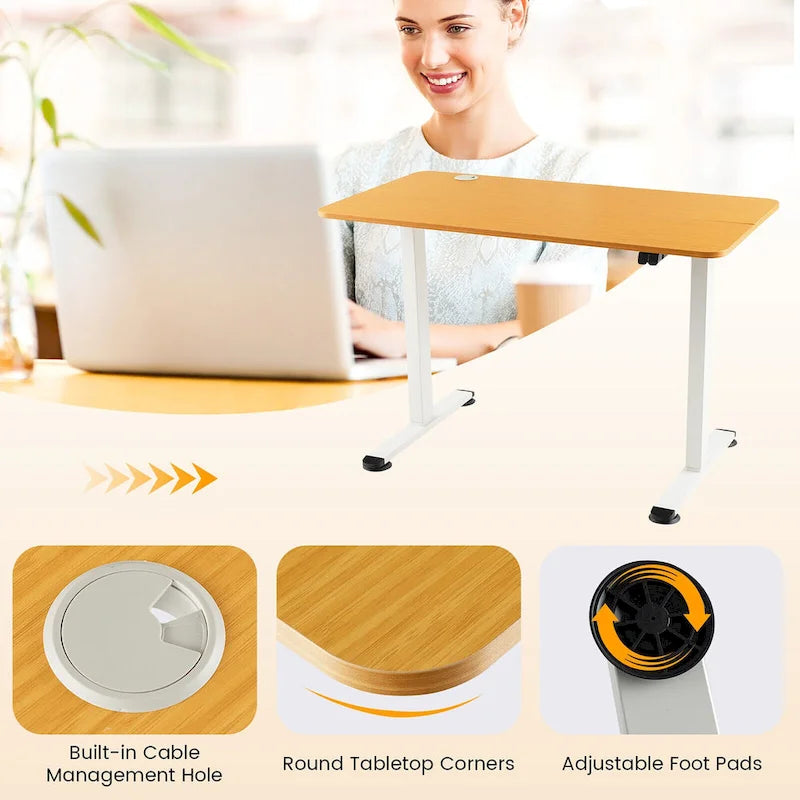 Scrivania elettrica regolabile in altezza Sit-Stand, marrone/nero/naturale, monoposto