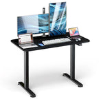 Scrivania elettrica regolabile in altezza Sit-Stand, marrone/nero/naturale, monoposto