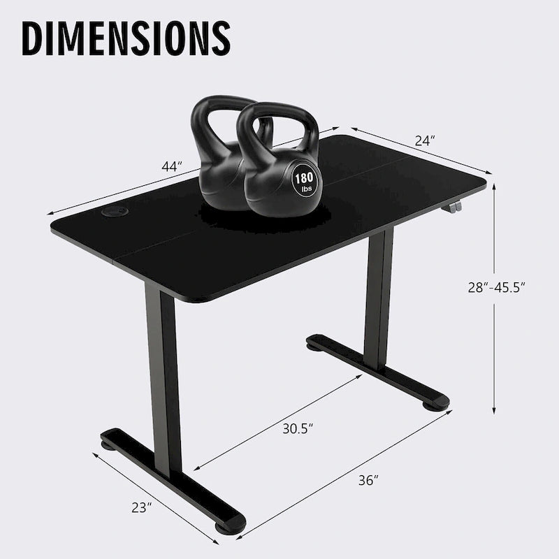 Scrivania elettrica regolabile in altezza Sit-Stand, marrone/nero/naturale, monoposto
