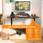 Scrivania elettrica regolabile in altezza Sit-Stand, marrone/nero/naturale, monoposto