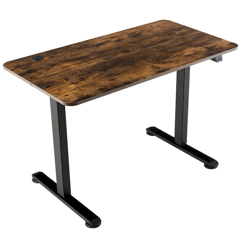 Scrivania elettrica regolabile in altezza Sit-Stand, marrone/nero/naturale, monoposto