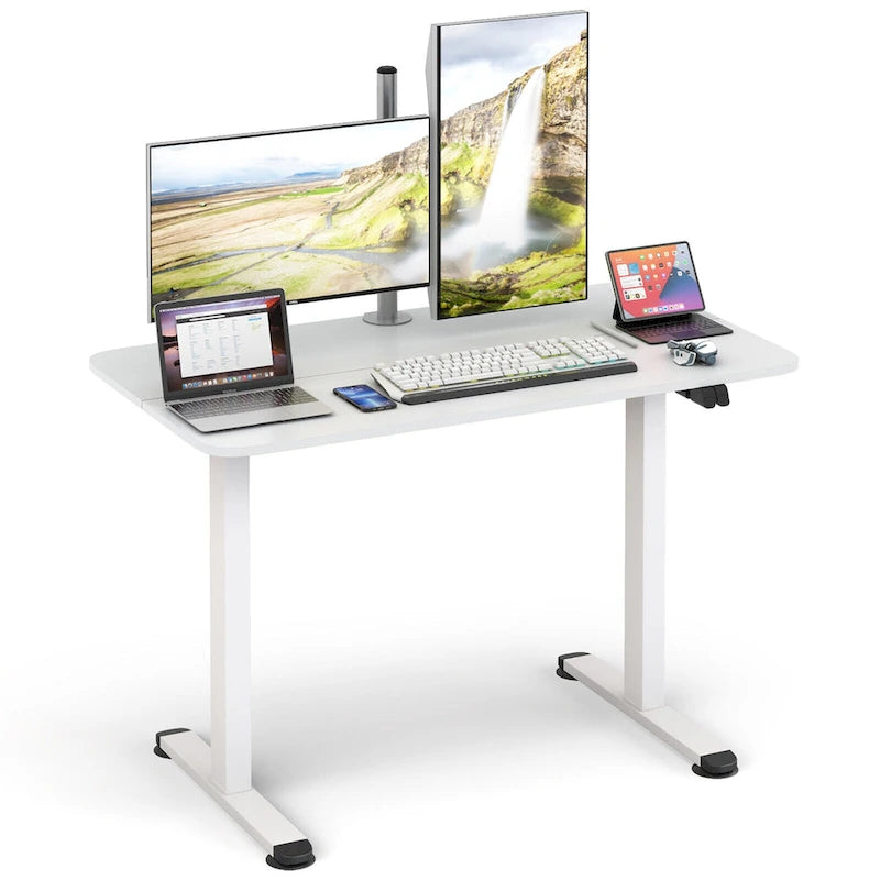 Scrivania elettrica regolabile in altezza Sit-Stand, marrone/nero/naturale, monoposto