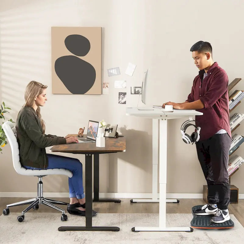 Scrivania elettrica regolabile in altezza Sit-Stand, marrone/nero/naturale, monoposto