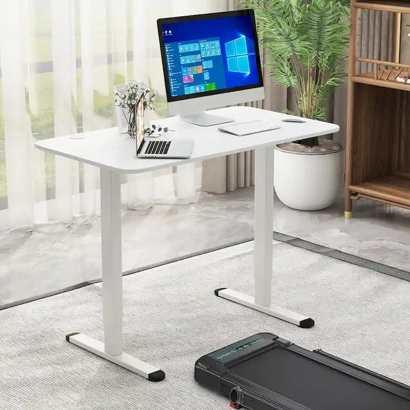 Scrivania elettrica regolabile in altezza Sit-Stand, marrone/nero/naturale, monoposto